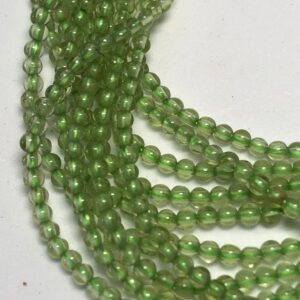 2mm Peridot Gemstone Beads. Full 15" strand of 2mm smooth round beads. Very uniform is size and shape. August birthstone.