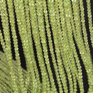 2mm Pedoretes Green Peridot Gemstone Round 2mm Loose Beads 16 inch Full Strand (90113984-107 - 2mm A)