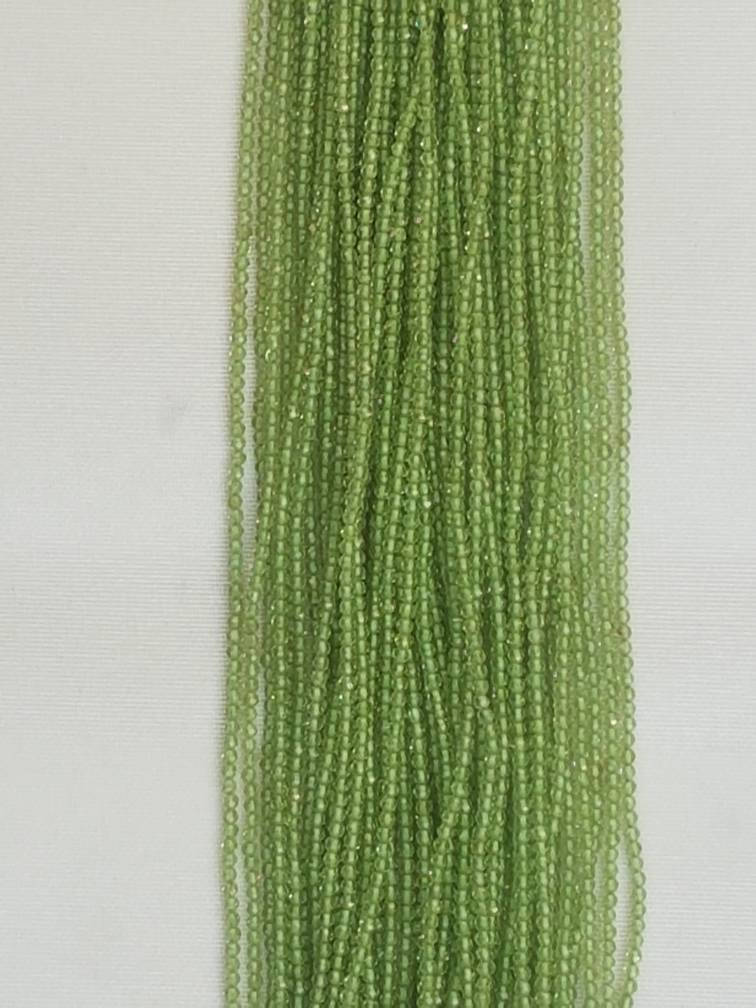 3 Strands Of Peridot Round Facetted 2mm 12.5" Each