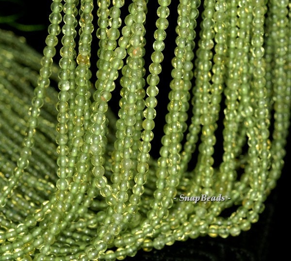 3mm Pedoretes Peridot Gemstone Grade Aa Green Round 3mm Loose Beads 16 Inch Full Strand (90147942-107-3mm F)