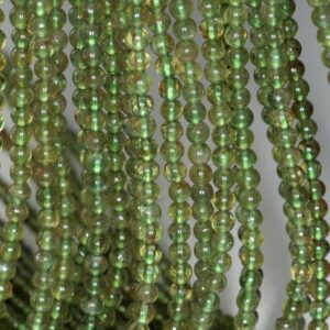 4-5mm Pedoretes Peridot Gemstone Green Round 4-5mm Loose Beads 7.5 inch Half Strand (90142907-168)