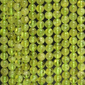 5-6mm Genuine Peridot Rare Gemstone Grade Aa Green Round Loose Beads (168)
