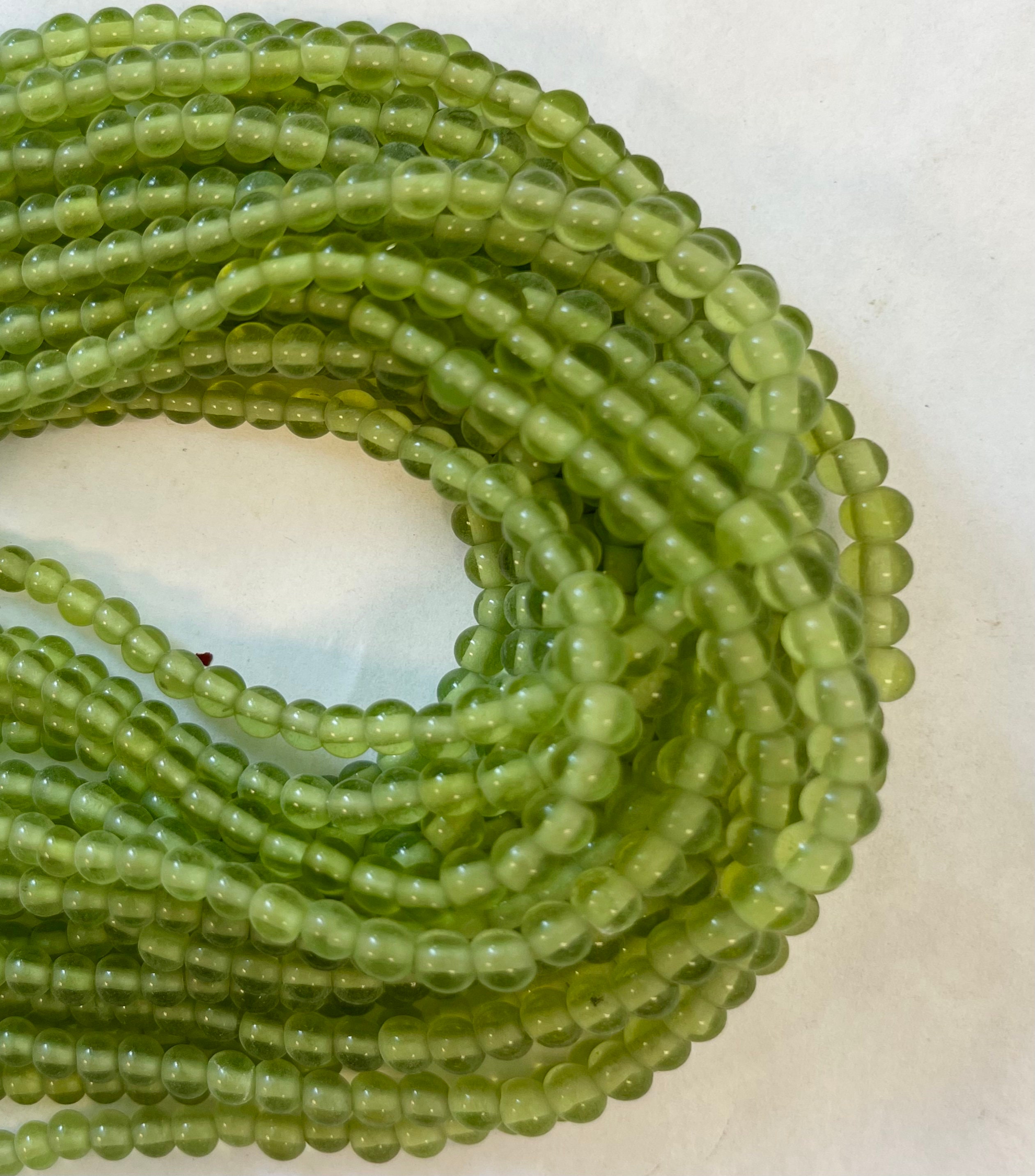 Peridot 5mm Round Gemstone Bead--15.5 Inch Strand