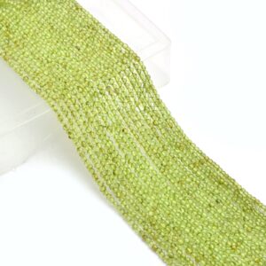 Peridot Round Beads | Gemstone 3mm Smooth Beads 13inch Strand | Natural Peridot Semi Precious Gemstone Beads for Jewelry Making |AAA Quality