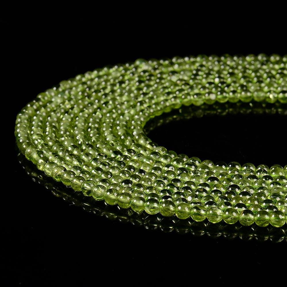 Natural Peridot Gemstone Grade Aaa Round 4mm Loose Beads Bulk Lot 1,2,6,12 And 50 (d607)