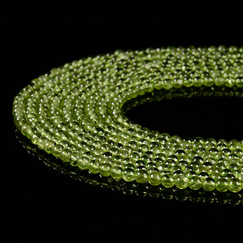Natural Peridot Gemstone Grade Aaa Round 4mm Loose Beads (d607)