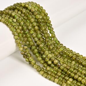 Natural Peridot Smooth Round Beads Size 5mm 15.5" Strand