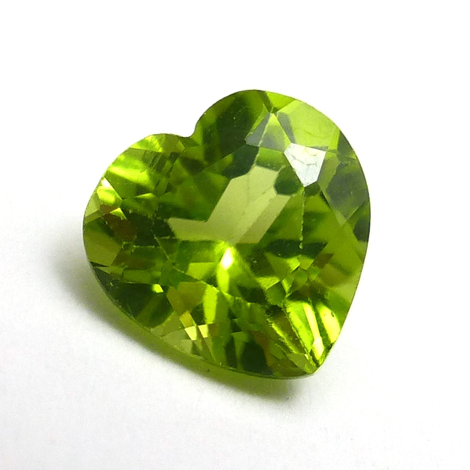 1.3 Carats Peridot Heart 7mm Loose Gemstone August Birthstone Handmade Hand Cut Natural Quality - Acid Green 1.3 Carats Peridot Heart 7mm Loose Gemstone August Birthstone Handmade Hand Cut Natural Quality - Acid Green