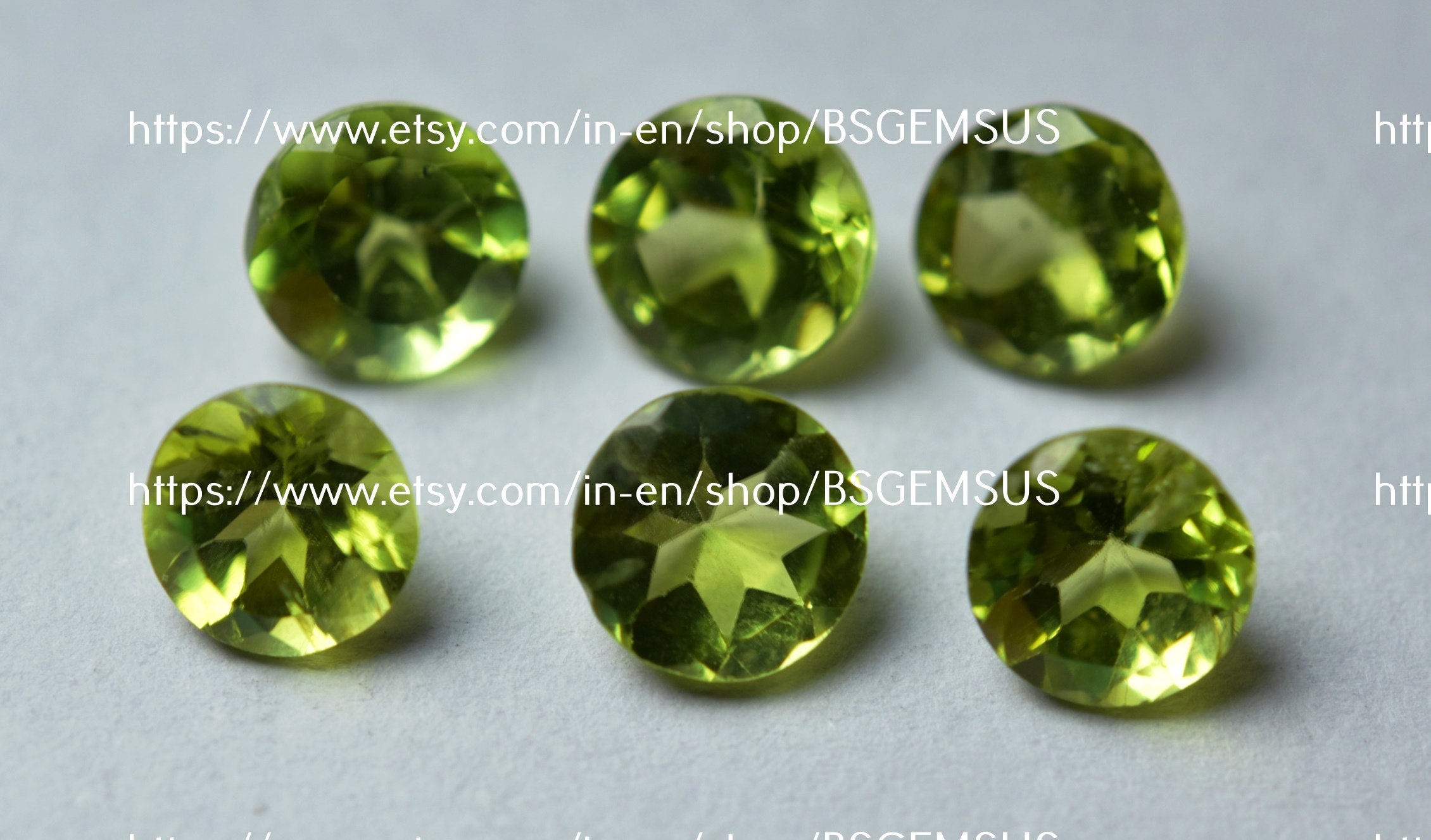 15 Pieces,natural Peridot Faceted Cut Stones Coin,loose Stones 6mm -15pcs