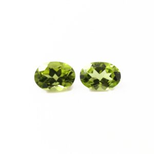 Peridot Loose Gemstone Pair - 2pcs Oval Cut Gems for Jewelry Making, 5x7mm, 1.59ct Peridot Loose Gemstone Pair - 2pcs Oval Cut Gems for Jewelry Making, 5x7mm, 1.59ct