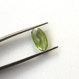 Natural Peridot Gemstone Freeform Rose Cut on Both Sides, 7x12mm, 1.79 CT Natural Peridot Gemstone Freeform Rose Cut on Both Sides, 7x12mm, 1.79 CT