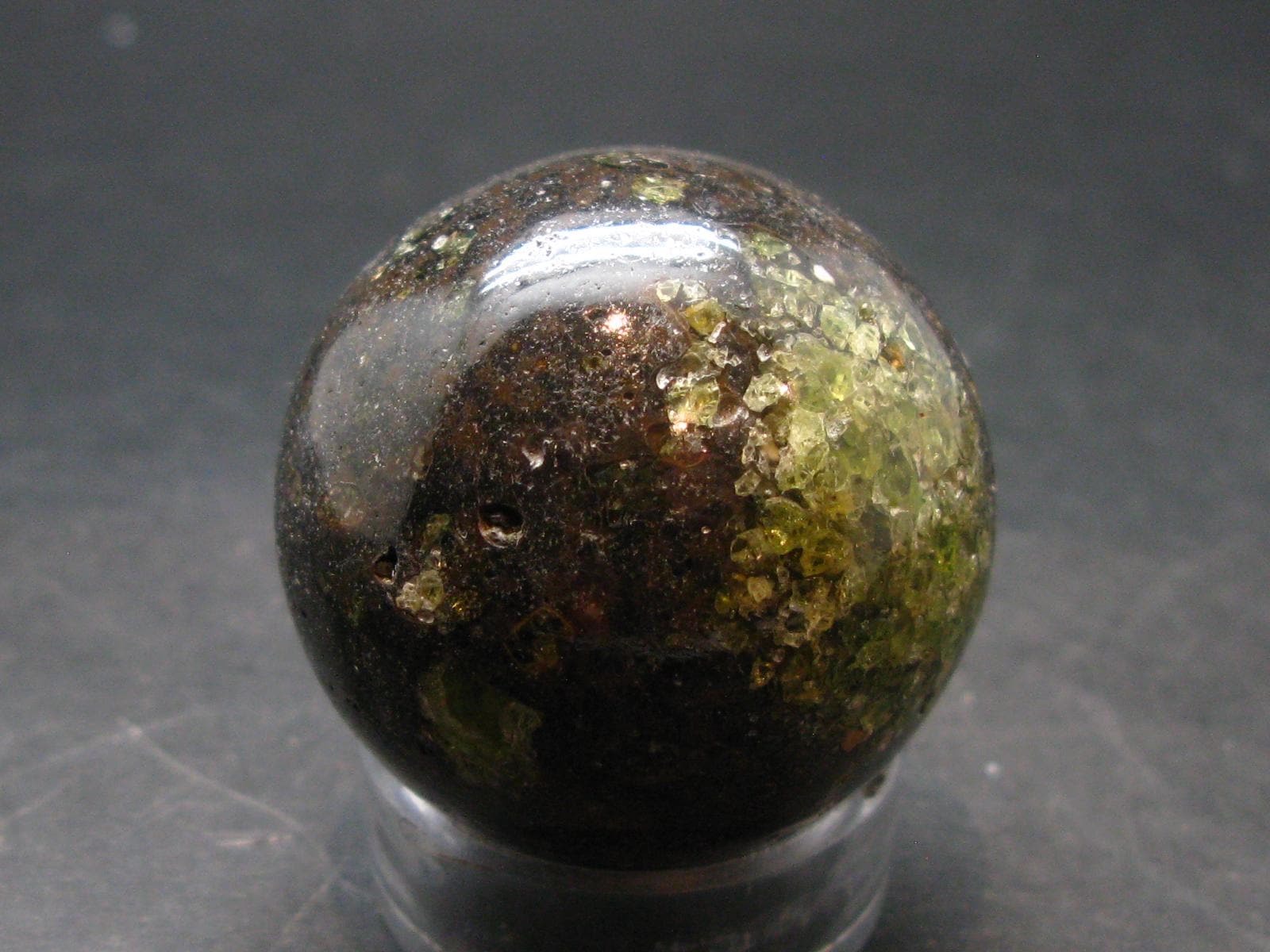 Peridot Olivine Sphere From Arizona, Usa - 1.5" - 78.6 Grams Peridot Olivine Sphere From Arizona, Usa - 1.5" - 78.6 Grams