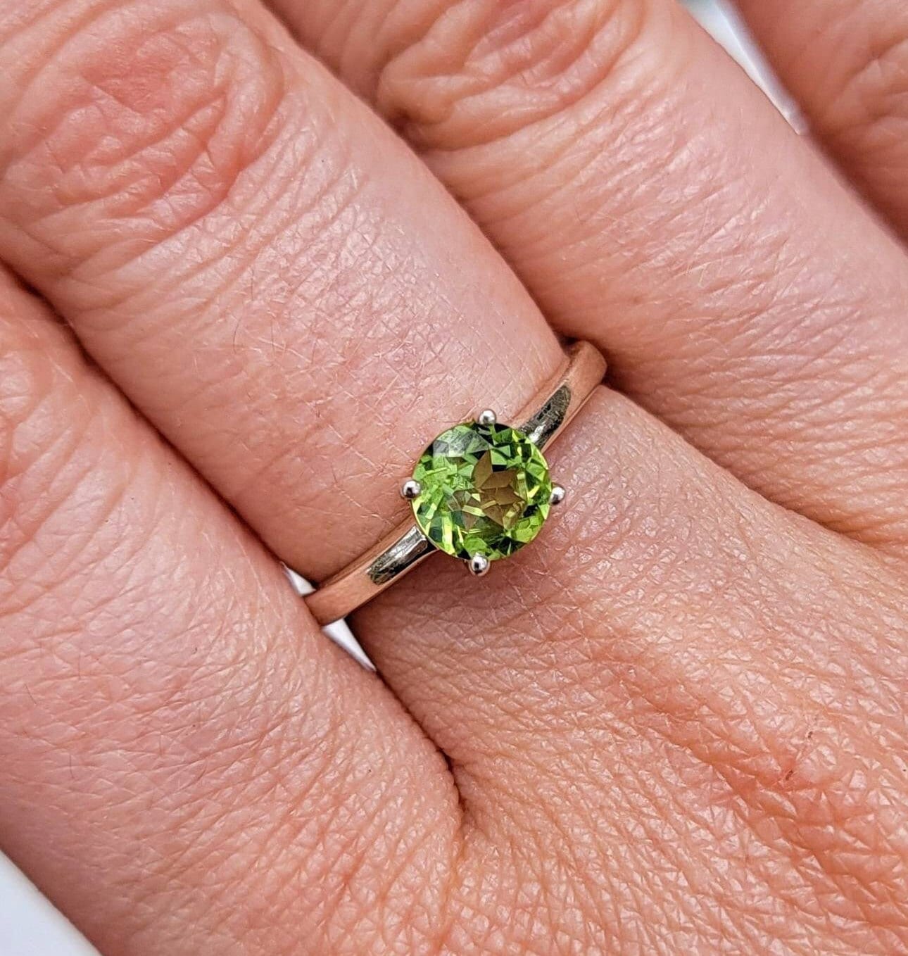Peridot Ring | Style 2 | - (polished Green Crystal Jewelry, 925 Sterling Silver, Heart Chakra) Peridot Ring | Style 2 | - (polished Green Crystal Jewelry, 925 Sterling Silver, Heart Chakra)