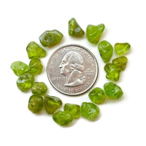 Small Tumbled Peridot Crystal Nuggets And Chips: Natural Arizona Gemstones (10g) Small Tumbled Peridot Crystal Nuggets And Chips: Natural Arizona Gemstones (10g)