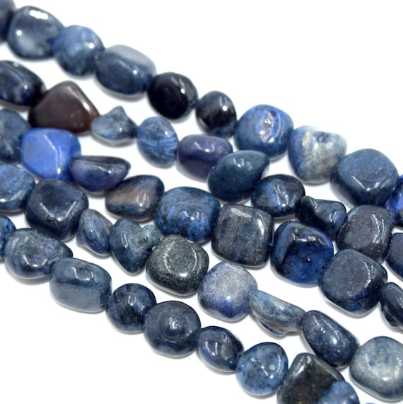 Perles De Dumortiérite Naturelle Bleue Pépites ~6-8mm X20