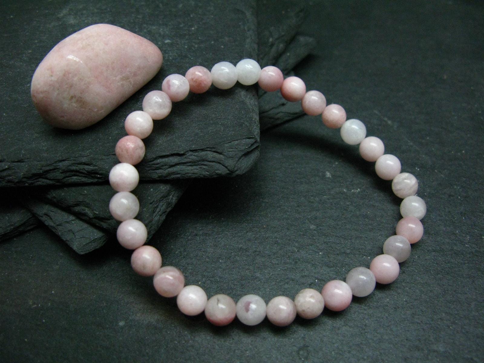 Pink Petalite Genuine Bracelet ~ 7 Inches ~ 6mm Round Beads