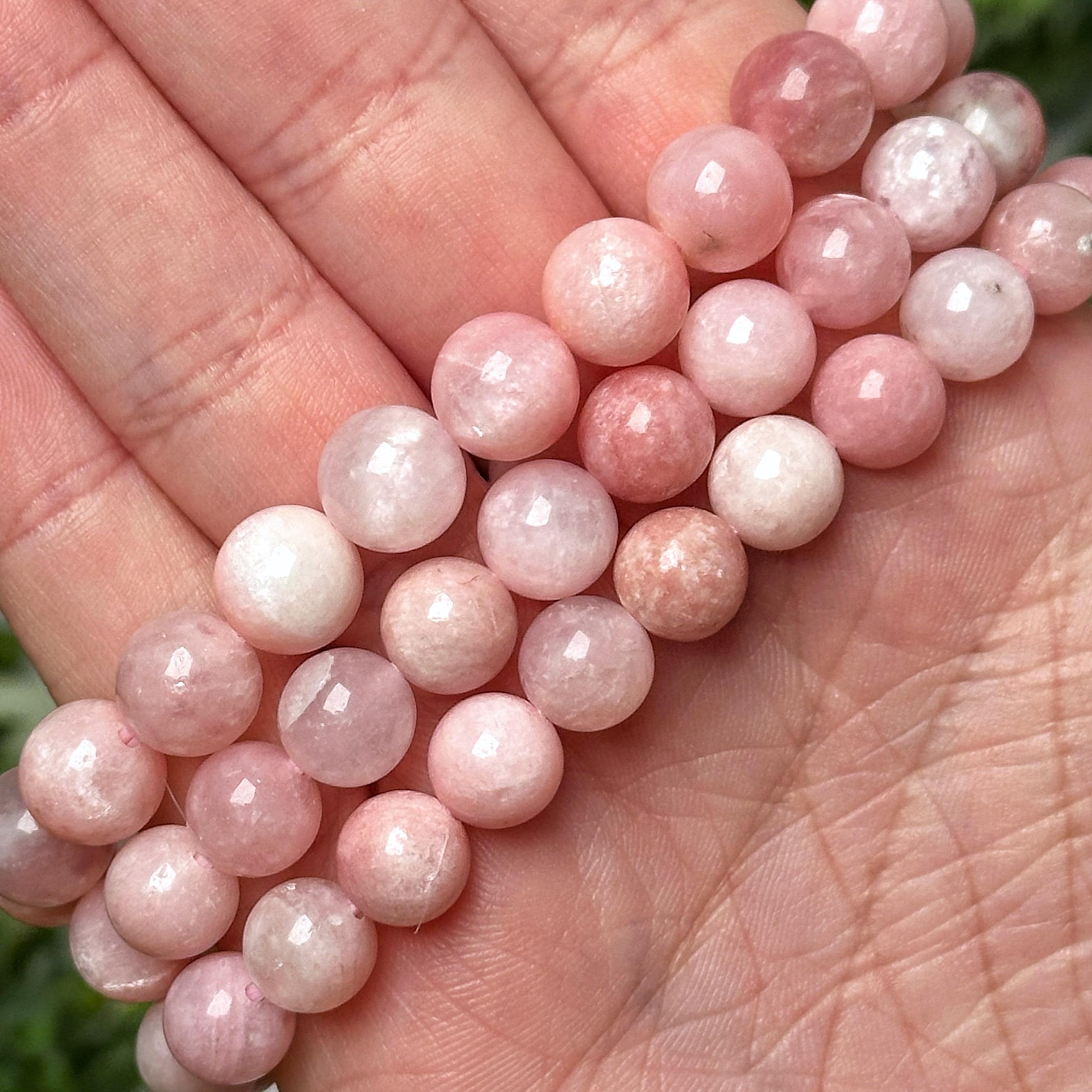 Petalite Bracelet | 4-8mm | - No. 696 (polished Pink Crystal Jewelry, Heart Chakra, Love)