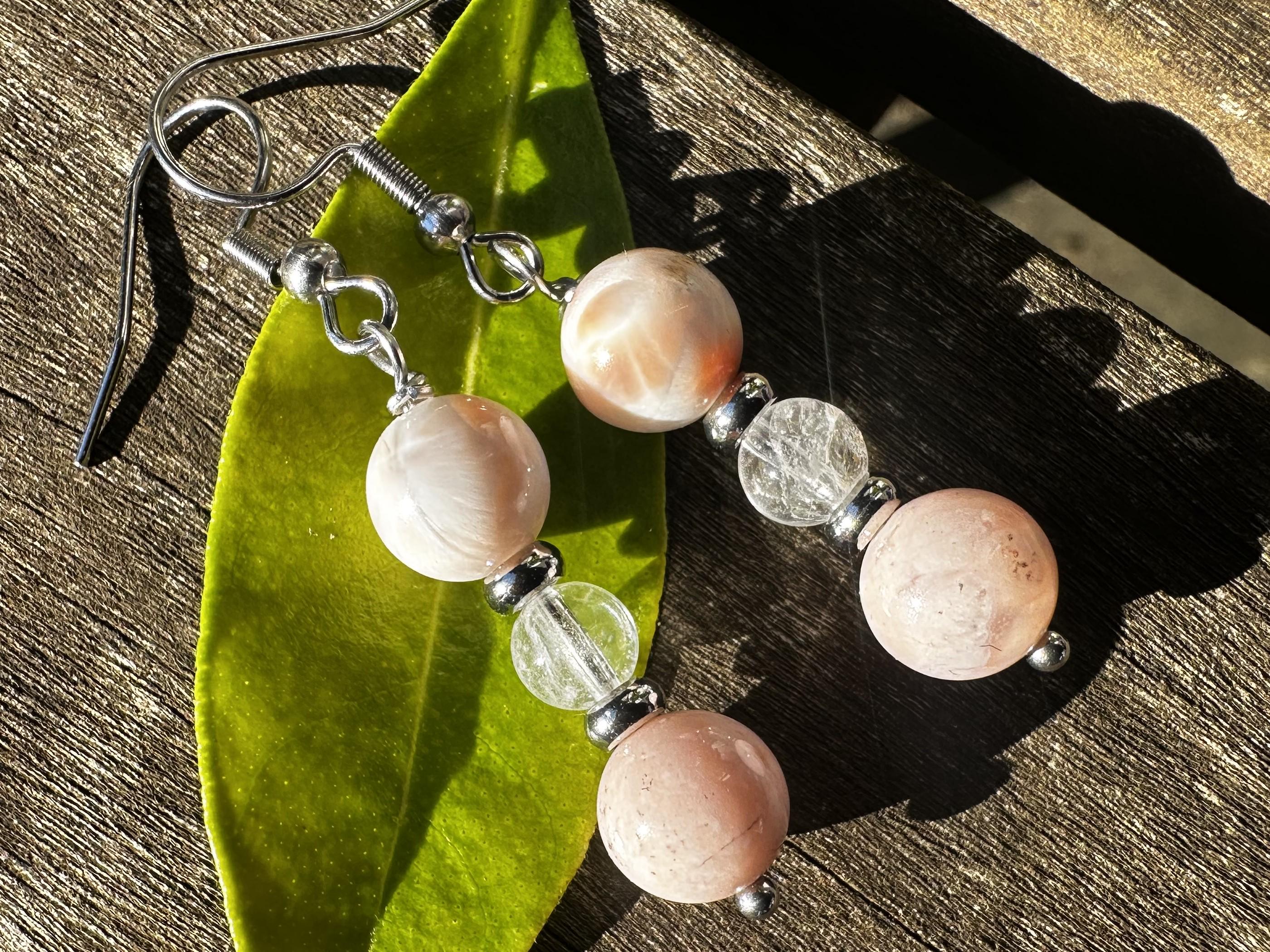 Synergy, Phenacite, Petalite And Narolite Stainless Steel, Healing Stone Earrings!