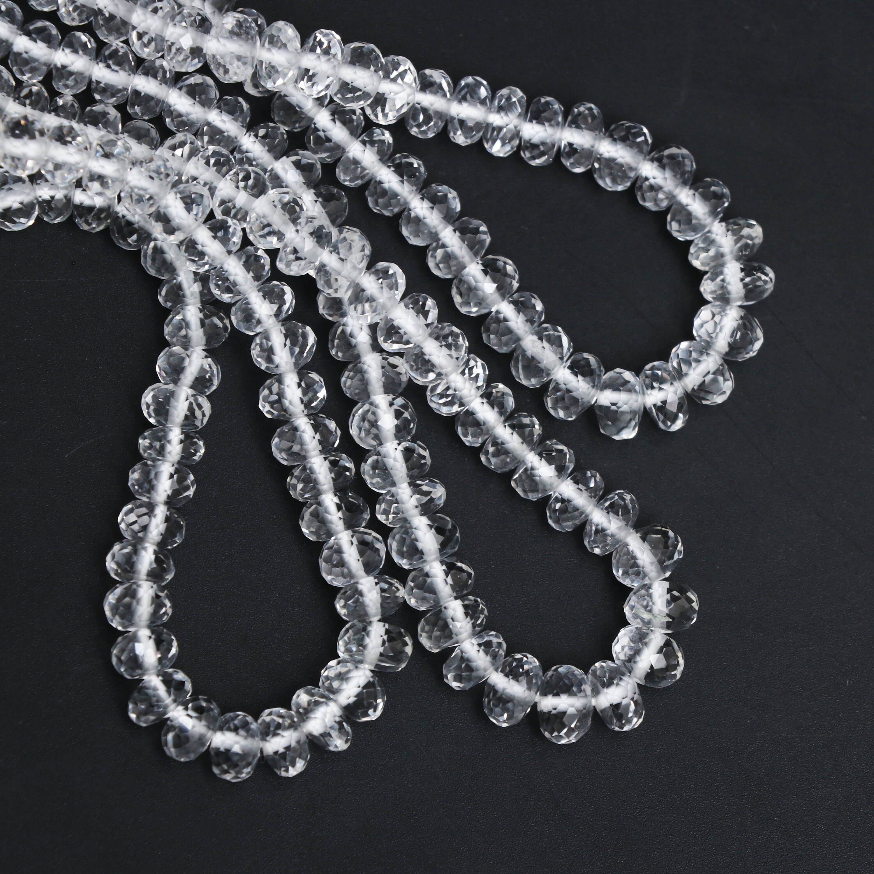 Natural Petalite Faceted Rondelle Beads | 4 Mm To 6.5 Mm | Petalite Gemstone | 18 Inch Full Strand | Price Per Strand