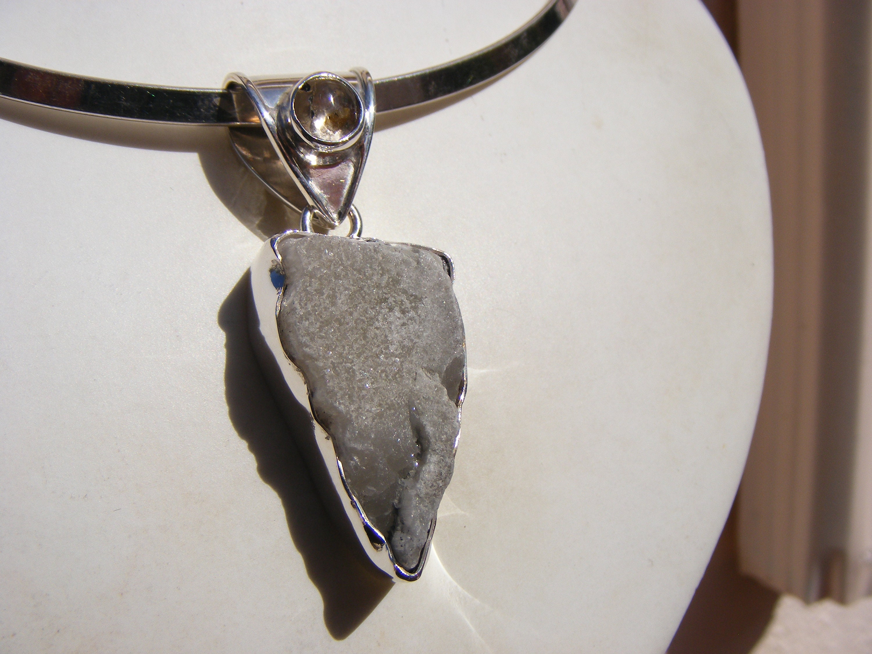 Beryllonite Crystal Pendant, Stone Of Spiritual Light, With Petalite Accent, Beautiful Crystal,sterling Silver Beryllonite Crystal Pendant, Stone Of Spiritual Light, With Petalite Accent, Beautiful Crystal,sterling Silver