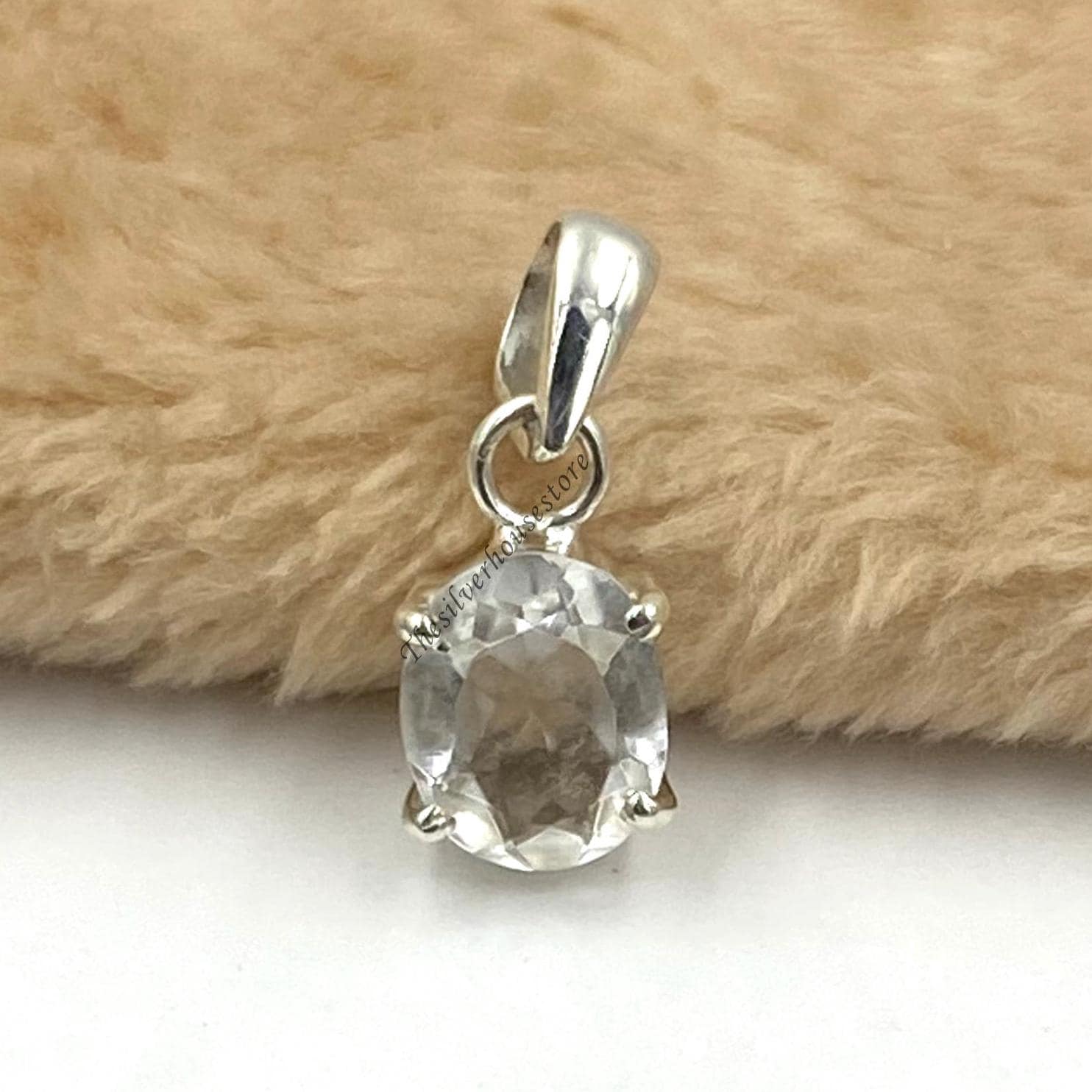 Natural Oval Petalite Pendant 925 Sterling Silver Necklace Gift For Her
