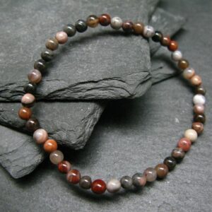 Petrified Wood Genuine Bracelet ~ 7 Inches ~ 4mm Round Beads