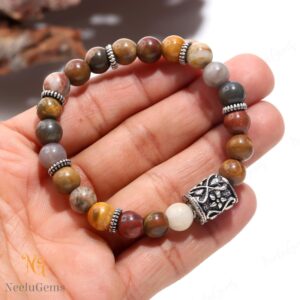 Natural Petrified Wood Bracelet 8mm, Ancient Fossil Stone For Patience & Longevity, Earthy Brown Gemstone, Unisex Grounding Gift For Wisdom