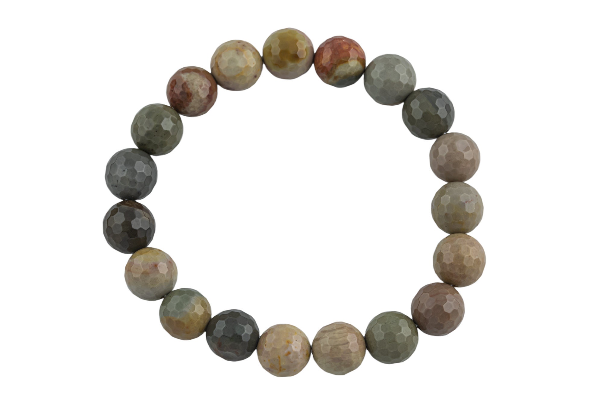 Natural Petrified Wood Faceted Round Size 10mm And 12mm- Handmade In Usa- Approx. 7-7.5" Bracelet Crystal Bracelet- Lgs Natural Petrified Wood Faceted Round Size 10mm And 12mm- Handmade In Usa- Approx. 7-7.5" Bracelet Crystal Bracelet- Lgs