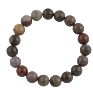Natural Petrified Wood Round Size 6mm and 8mm- Handmade In USA- approx. 7" Bracelet Crystal Bracelet