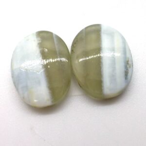 12.145 Carats - Owyhee Opal Petrified Wood Cabochon - Opalized - Pair Of Cabochons To Make Earrings - Handmade Lapidary
