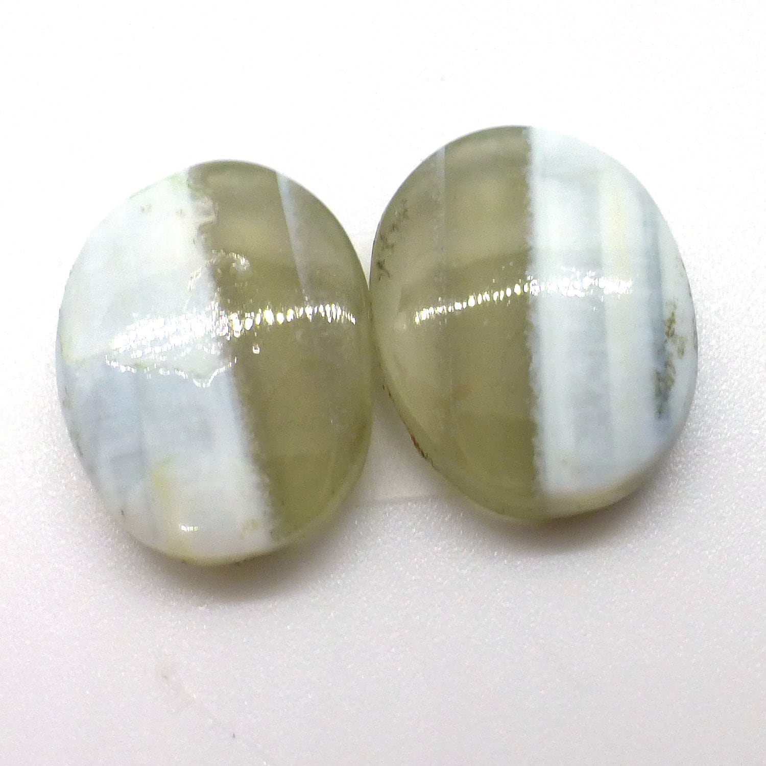 12.145 Carats - Owyhee Opal Petrified Wood Cabochon - Opalized - Pair Of Cabochons To Make Earrings - Handmade Lapidary