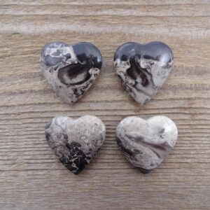 Fossilized Palm Root Heart Cabochon Pendant, No Holes, Petrified Wood Cabochon For Jewelry Making