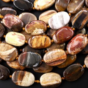 Aaa Natural Petrified Wood Beads Smooth Oval Nuggets Earthy Golden Brown Tan Beige Yellow Red Natural Stone 15.5" Strand Aaa Natural Petrified Wood Beads Smooth Oval Nuggets Earthy Golden Brown Tan Beige Yellow Red Natural Stone 15.5" Strand
