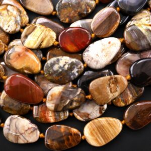 Aaa Natural Petrified Wood Smooth Freeform Teardrop Nugget Beads Earthy Brown Tan Beige Taupe Gemstone 15.5" Strand Aaa Natural Petrified Wood Smooth Freeform Teardrop Nugget Beads Earthy Brown Tan Beige Taupe Gemstone 15.5" Strand