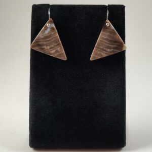 Petrified Wood And Sterling Silver Earrings Handmade By Chris Hay