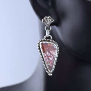 Handcrafted Sterling Silver Indonesian Opalized Petrified Wood Earrings