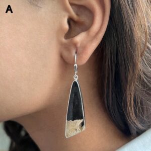 Petrified Wood Leverback Earring / 925 Sterling Silver / Healing Gemstone / Gifts For Her / Petrified Wood Jewellery / Statement Earring