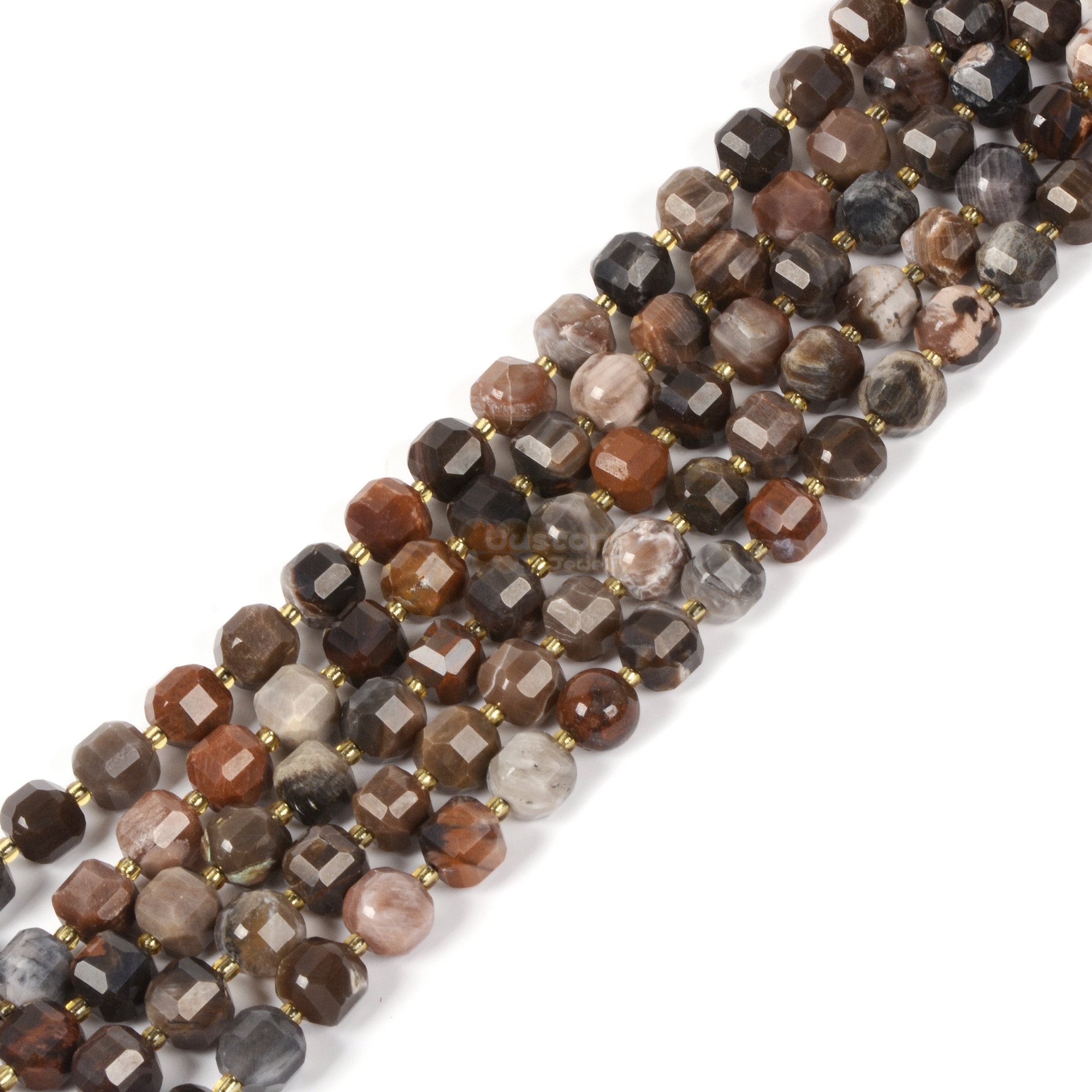 Petrified Wood Fossil 8mm Natural Gemstone Faceted Cube Dice Square Beads strand 15.5 Inch Micro Faceted Laser Diamond Cut Beads