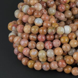 Natural Red Petrified Wood, High Quality in Faceted Round- 6mm, 8mm, 10mm, 12mm- Full 16 inch strand AAA Quality AAA Quality Gemstone Beads