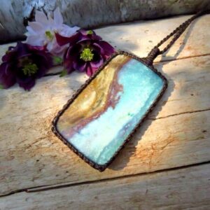 Jewelry Gifts For Her, Opalized Petrified Wood, Necklace, Petrified Wood Jewelry, Macrame Necklace, Gemstone Necklace, Gift Ideas For Her
