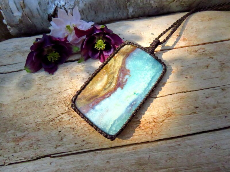 Jewelry Gifts For Her, Opalized Petrified Wood, Necklace, Petrified Wood Jewelry, Macrame Necklace, Gemstone Necklace, Gift Ideas For Her
