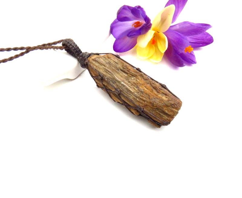 Petrified Wood Macrame Necklace, Triassic Permineralized Petrified Wood, Fathers Day Gift Ideas, Gift Ideas For The Rock Collector Petrified Wood Macrame Necklace, Triassic Permineralized Petrified Wood, Fathers Day Gift Ideas, Gift Ideas For The Rock Collector
