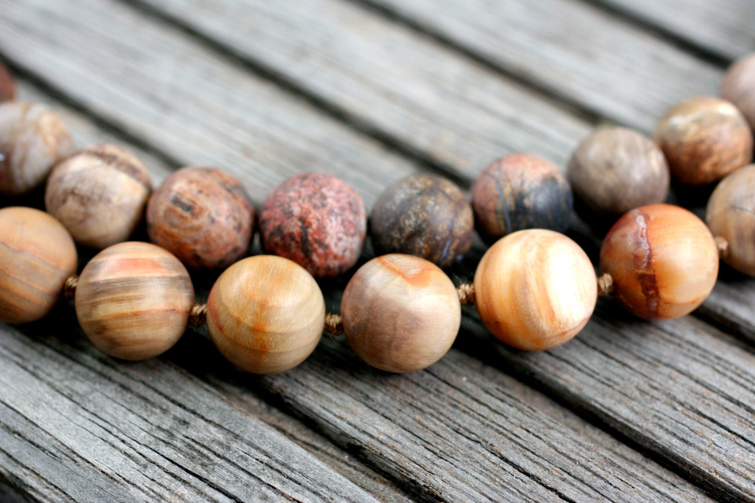 Matte Petrified Wood Round Beads 11-12mm (etb00972) Unique Jewelry/vintage Jewelry/gemstone Necklace