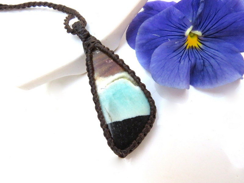 Opalized Petrified Wood Macrame Necklace, Gift Ideas For The Rock Collector, For The Jewelry Lover, Gift For The Coastal Grandma Opalized Petrified Wood Macrame Necklace, Gift Ideas For The Rock Collector, For The Jewelry Lover, Gift For The Coastal Grandma