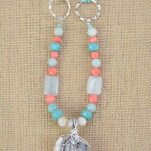 Petrified Wood Vegan Suede Necklace