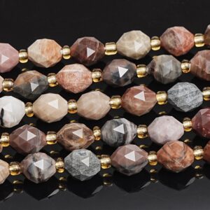 8MM Multicolor Petrified Wood Jasper Beads Grade AA Genuine Natural Gemstone Drum Barrel Rice Bead Loose Beads 15"/7.5" Bulk Lot Options