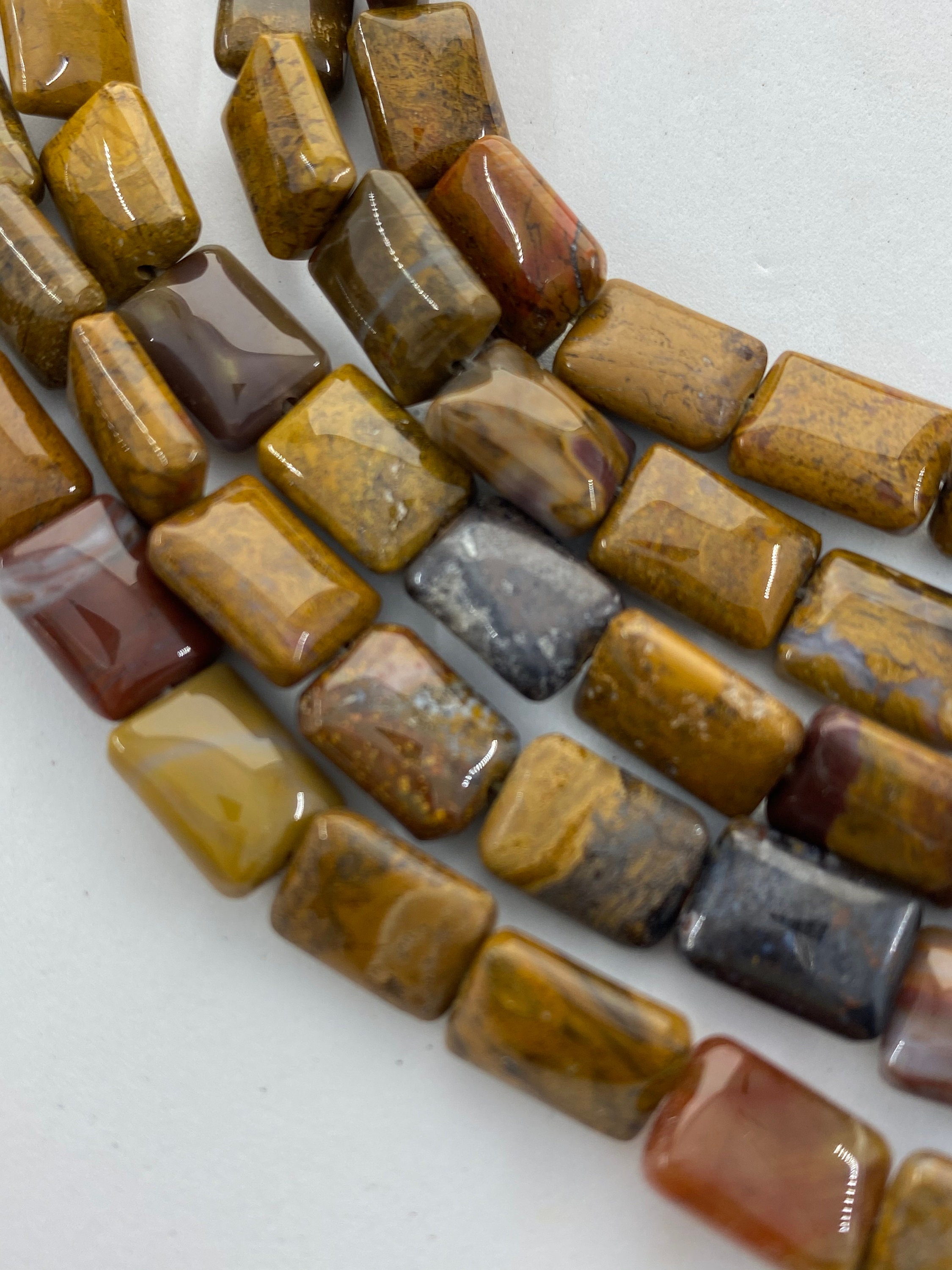 8x10mm Rectangle Wooden Agate Beads. 15" Strand Of Rich Brown Petrified Wood Beads, Approx. 37 Per Strand. Wooden Jasper Beads.