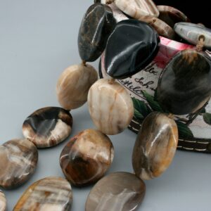 Petrified Wood Beads: Freeform Gemstone Strand, 16-inch