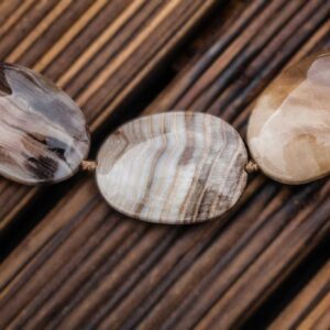Petrified Wood Freeform Beads, 16 Inch Strand (18.5-28mm)