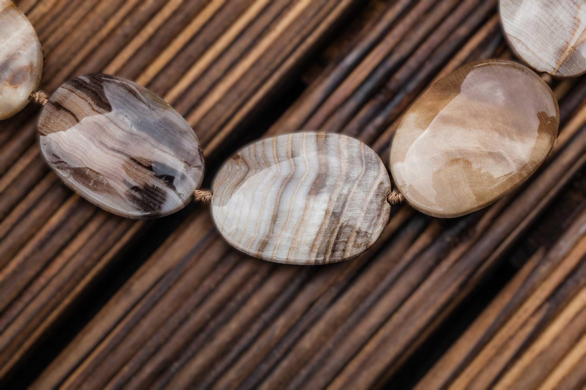 Petrified Wood Freeform Beads, 16 Inch Strand (18.5-28mm) Petrified Wood Freeform Beads, 16 Inch Strand (18.5-28mm)